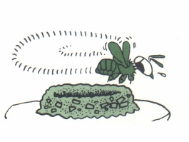 A cartoon of a bee flying over a nest

AI-generated content may be incorrect.
